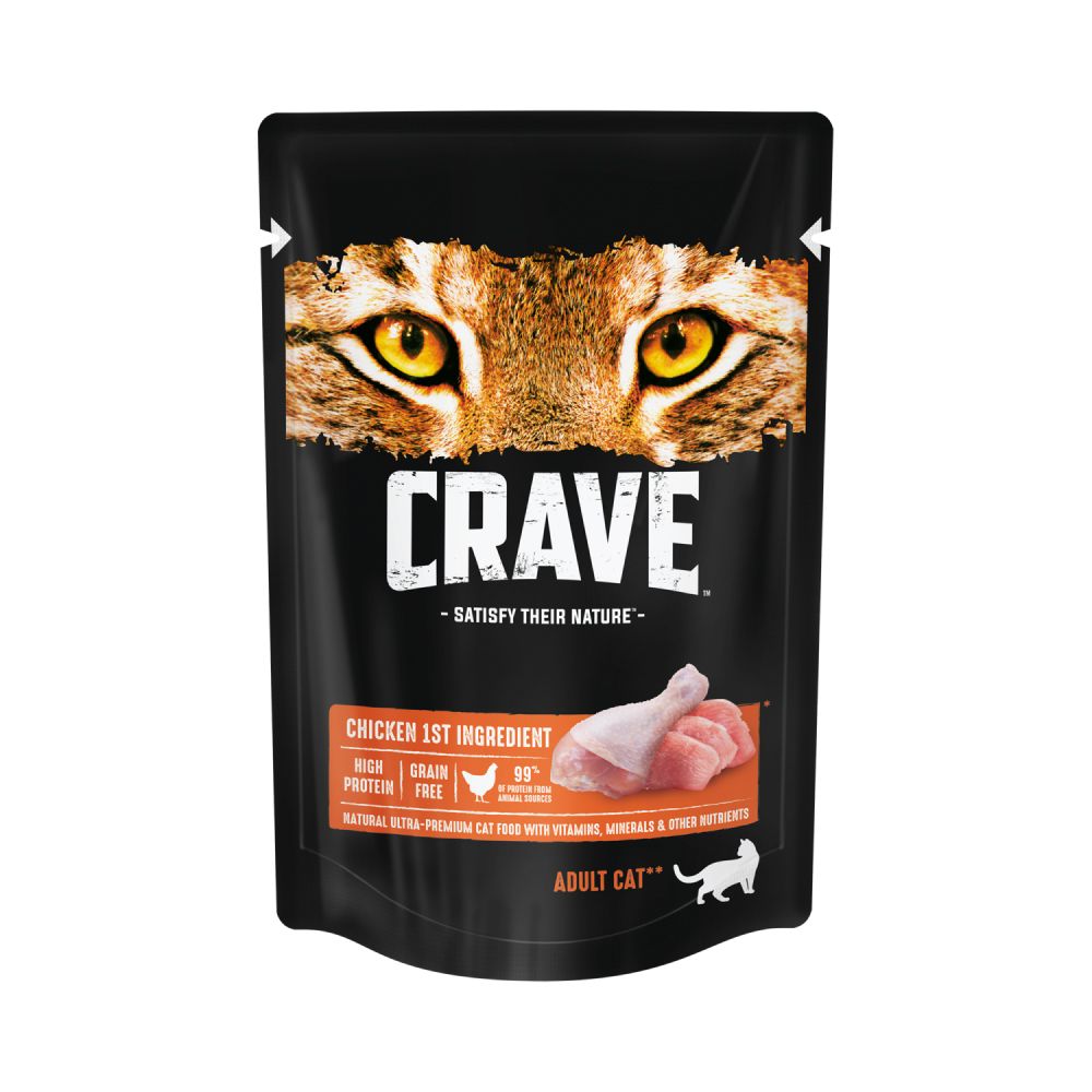 Корм для кошек Crave Курица пауч 70г корм для собак crave курица и индейка 1 кг