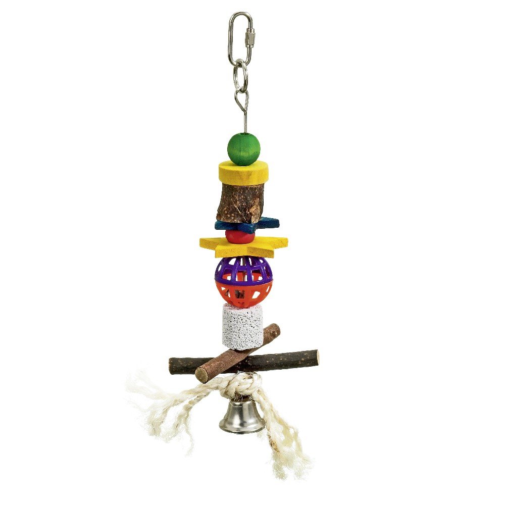 Игрушка для птиц FLAMINGO с колокольчиком, 27см игрушка для щенков flamingo pippo гусеница 20см