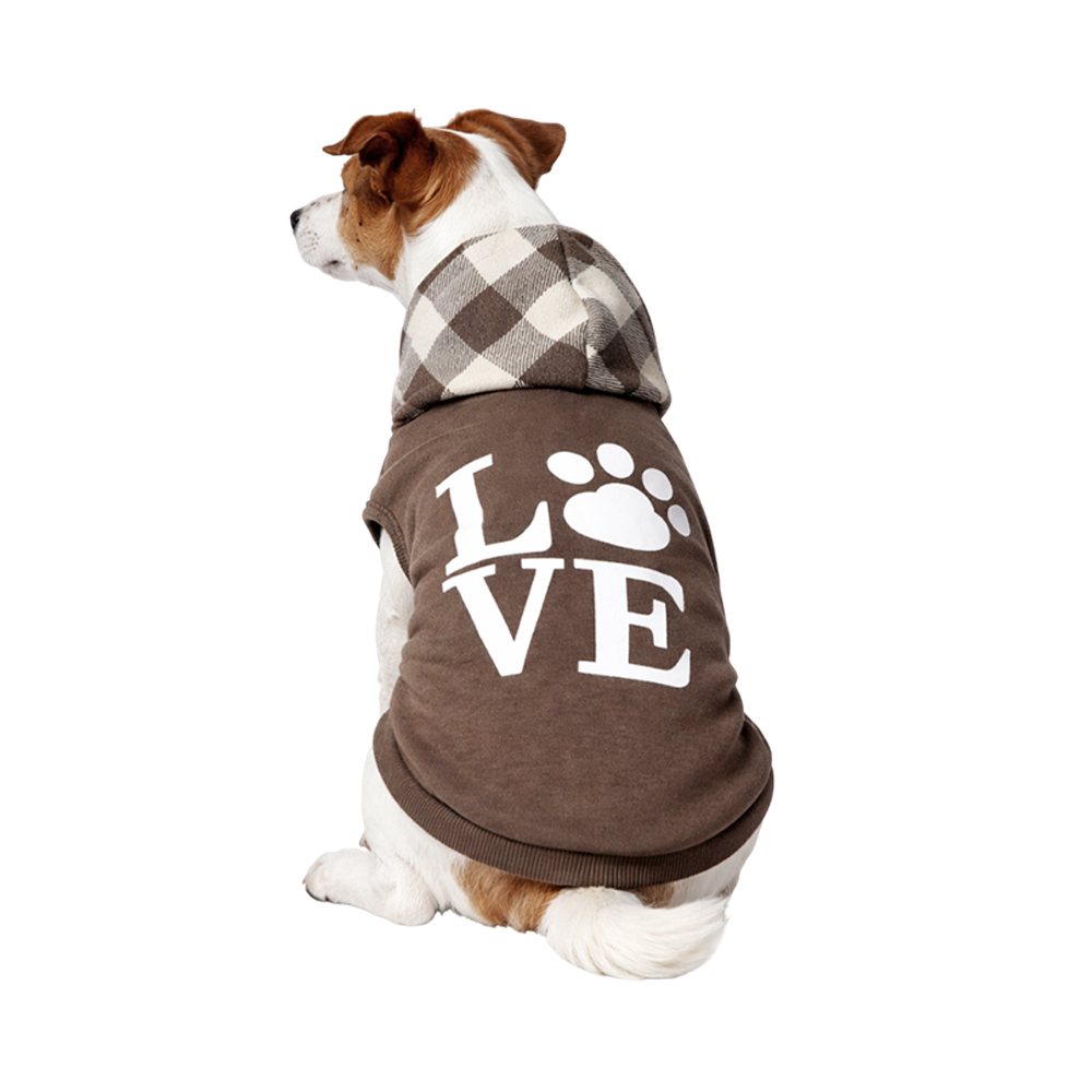 Толстовка для собак Foxie Love коричневая р. M (длина спины 35см, обхват груди 36-40см)