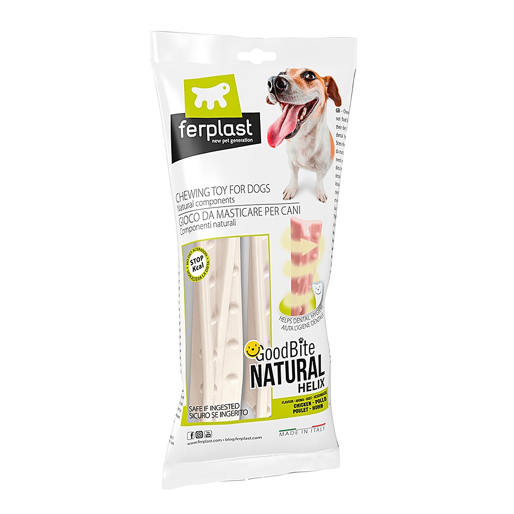 Игрушка для собак FERPLAST GoodBite Helix M Bag кость вкус курицы 12см 23г 2шт 551₽