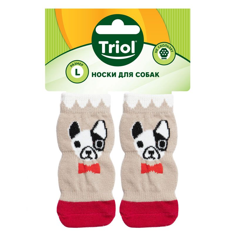 Носки для собак TRIOL Собачка, размер L носки для собак triol ромбы размер l