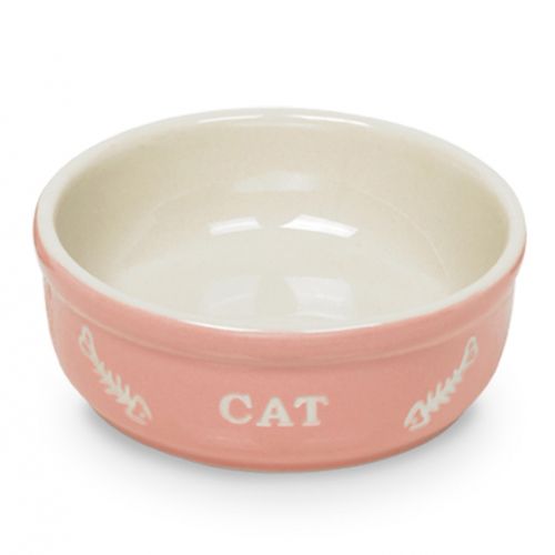 Миска для животных Nobby керамика розовая с рисунком CAT 135x5см 598₽