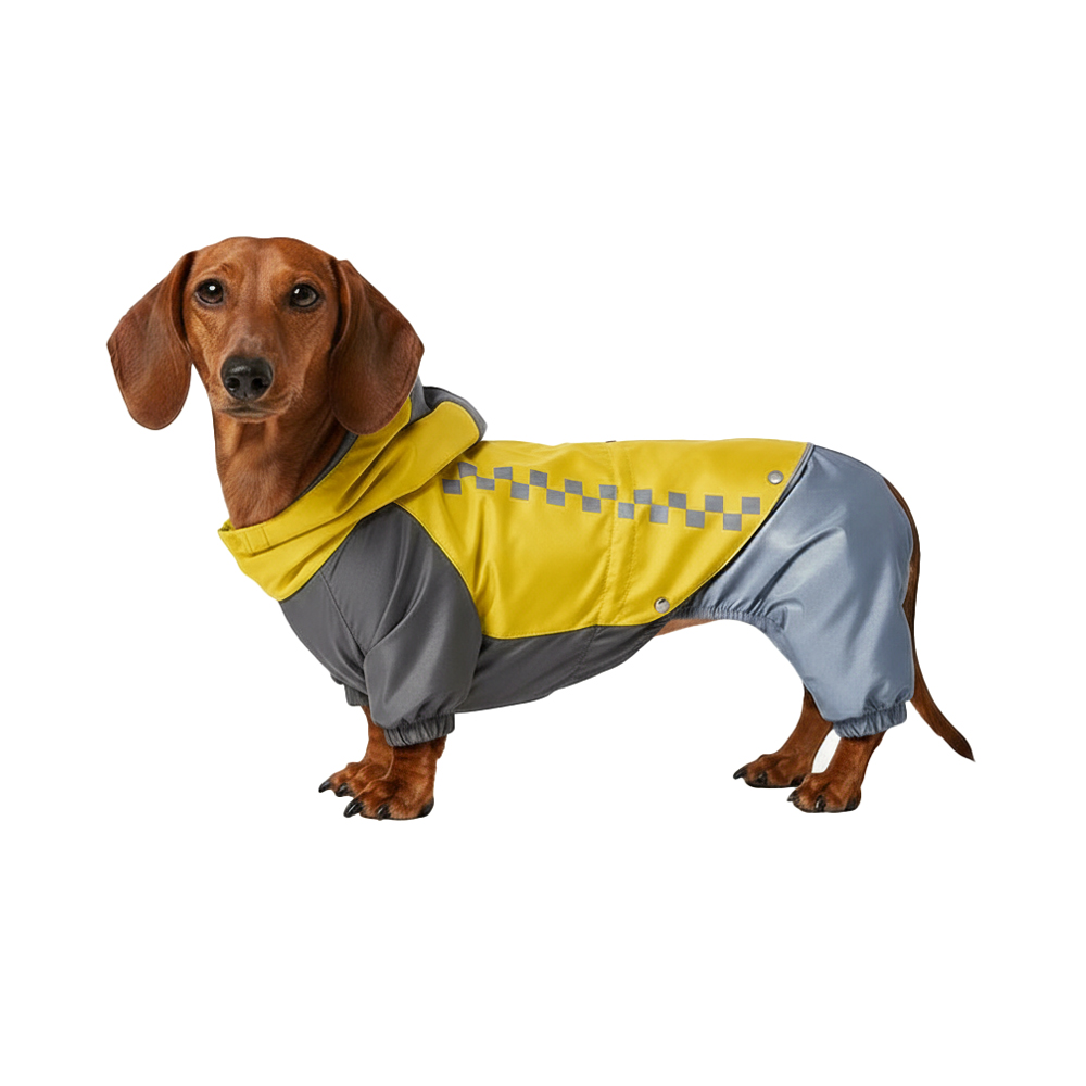 Комбинезон-дождевик для собак Foxie Ray трансформер желтый р S длспины 30см обхват груди 30-34см 1412₽