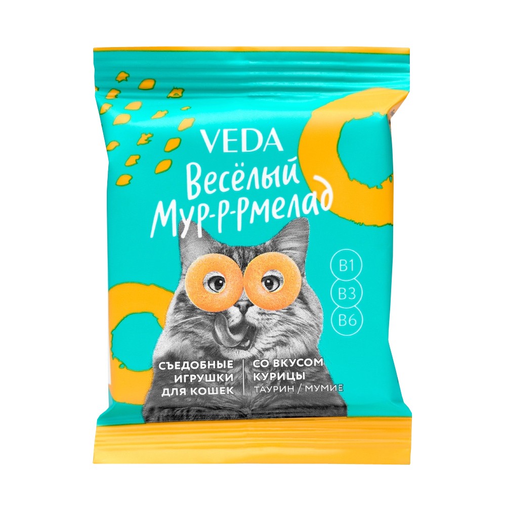 Лакомство для кошек VEDA Веселый Мур-р-рмелад со вкусом курицы 51₽