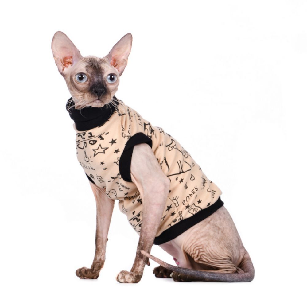 Водолазка для кошек OSSO-Fashion Веселые коты р. M бежевый osso fashion намордник для кошек размер m