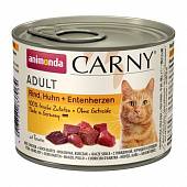 Корм для кошек ANIMONDA Carny Adult говядина, курица, сердце утки конс. 200гр
