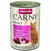 Корм для кошек ANIMONDA Carny Adult говядина, индейка, креветки конс.