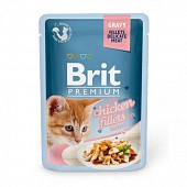 Корм для котят BRIT Premium Cat Gravy Кусочки из куриного филе в соусе пауч