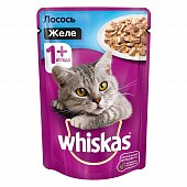 Корм для кошек Whiskas желе с лососем конс.